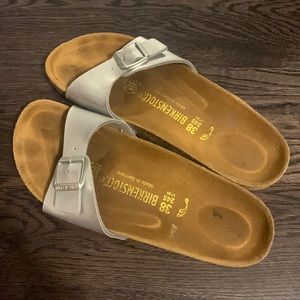 Silver Birkenstock Madrid Sandals